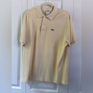 Lacoste Men's Creamy Yellow Polo Shirt size 7